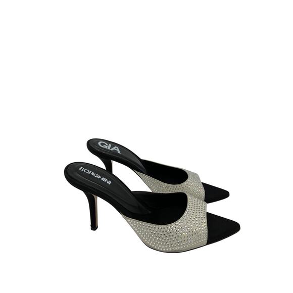 Gia Borghini 'Perni' Black Leather 04 Sandals Size 38.5 - Picture 3 of 5